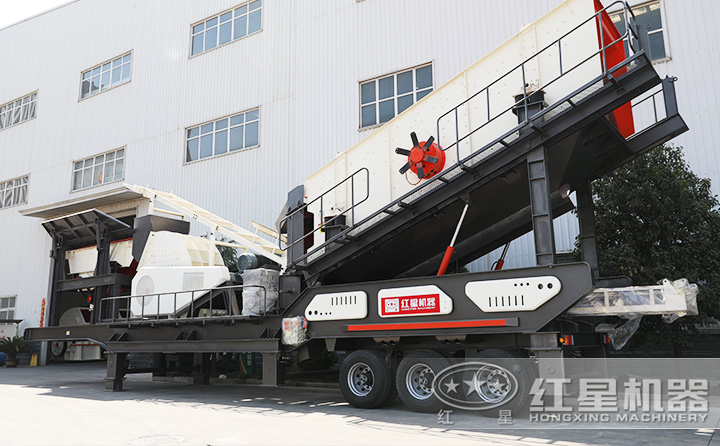 石英石移動重錘破+篩分一體機，一次成型，占地面積小，砂廠必備 